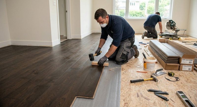 Dark Wood Floor Installation in Greeley, CO